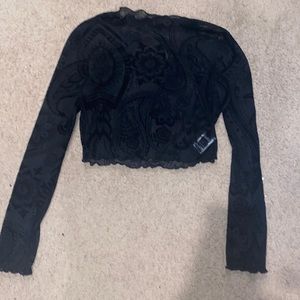 Black see through mesh dress shirt NEVER WORN
